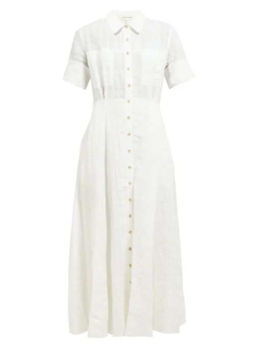 Lorelei seersucker linen-blend dress | Matches (US)