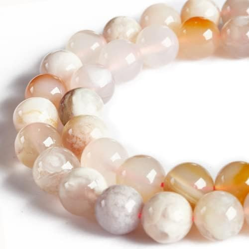 100pcs 6mm Cherry Blossom Agate Beads Natural Gemstone Beads Round Loose Beads for Crafting and J... | Amazon (US)