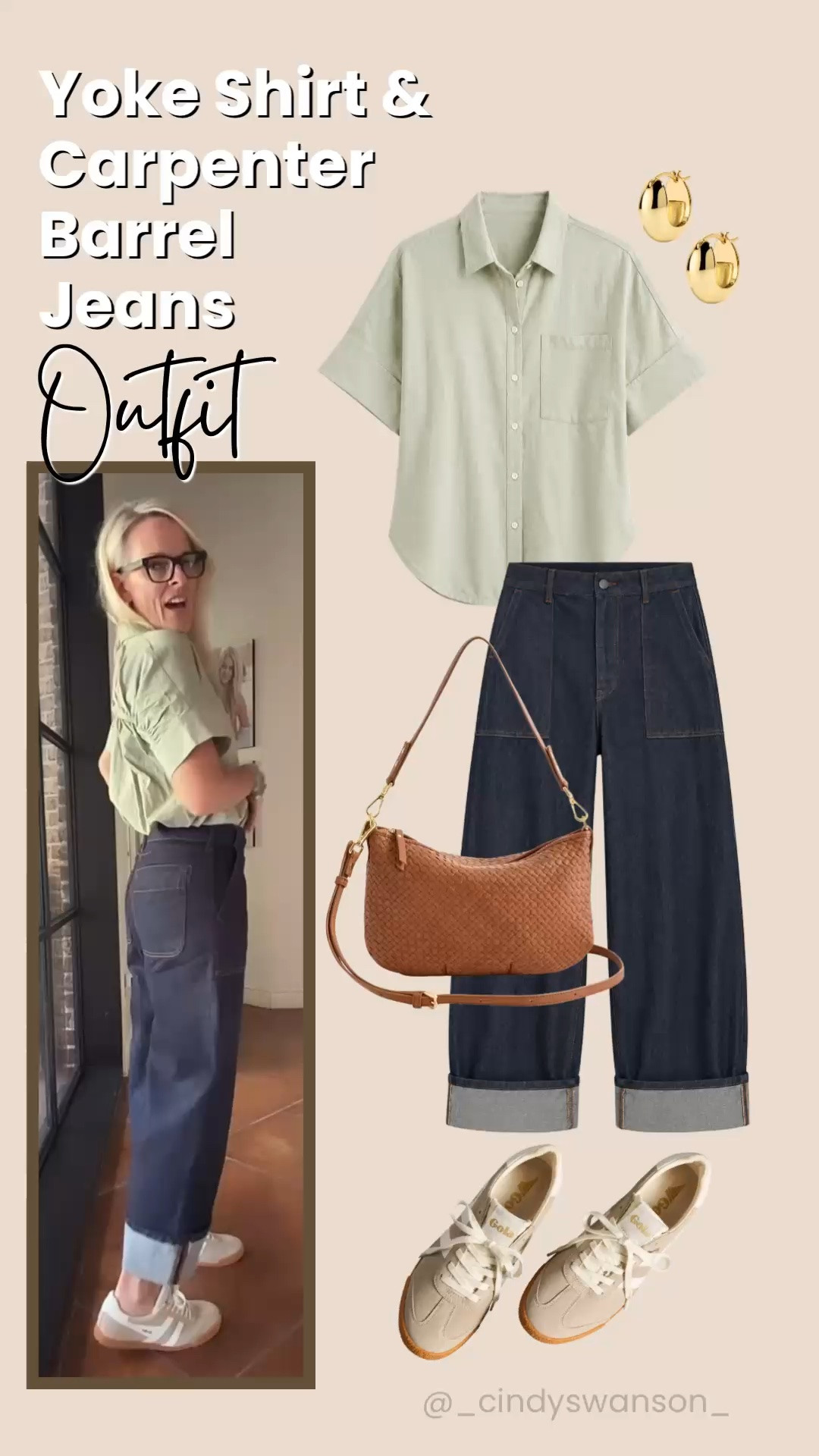 This yoke shirt and carpenter barrel jeans are such an easy everyday combination. I love the soft sage green with dark denim, and the relaxed fit keeps the look comfortable while still feeling polished. Add sneakers and a woven crossbody for an effortless weekend or casual day-out outfit.

💡 LTK MADE EASY
❤️ Heart = Support my posts!
🔖 Save = Get sale & restock alerts
📋 Lists = Keep favorites organized
📲 Share = Send lists and products to a friend. Hello, Christmas List!
💬 Comment = Ask me anything about what I’m wearing. :-)

#LTKootd #LTKSeasonal #LTKOver40