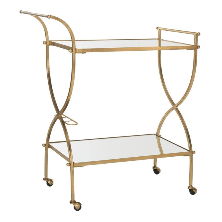 Safavieh Lucretius Metal Bar Cart, Gold | Walmart (US)