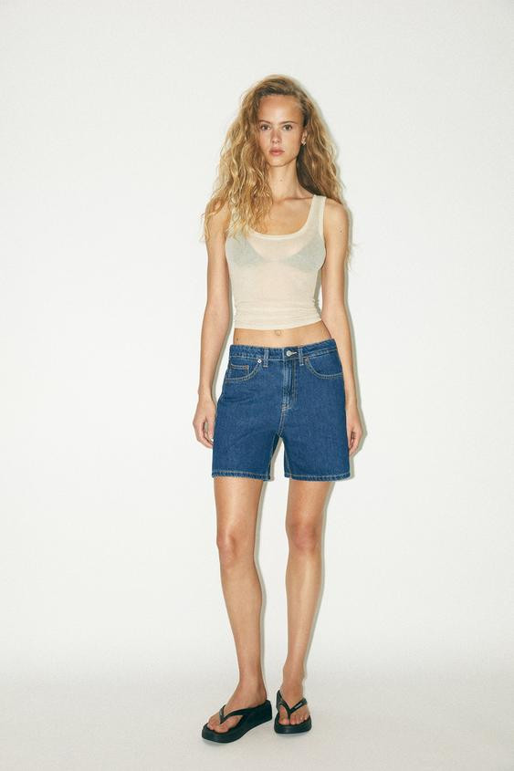 TRF MID-RISE DENIM SHORTS | Zara US