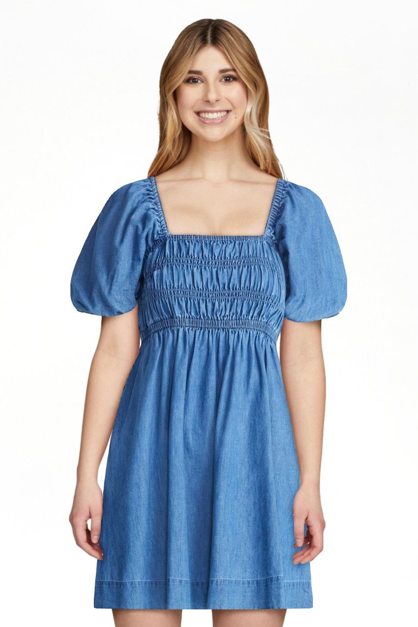 Free Assembly Women's and Women's Plus Puff Sleeve Peasant Mini Dress, Sizes XS to 4X | Walmart (US)