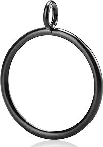 30 PCS 1.5-Inch Black Curtain Rings for Curtain Rod, This Black Eyelet Drapery Rings Can Fit Up t... | Amazon (US)