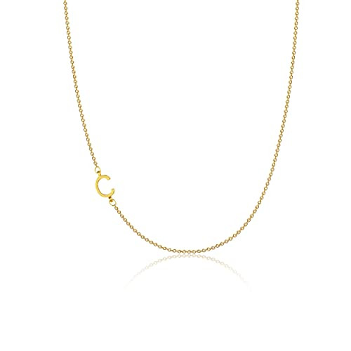 Sewyer Dainty Initial Necklaces for Women 14K Gold Plated Sideways Initial Necklace Personalized ... | Amazon (CA)