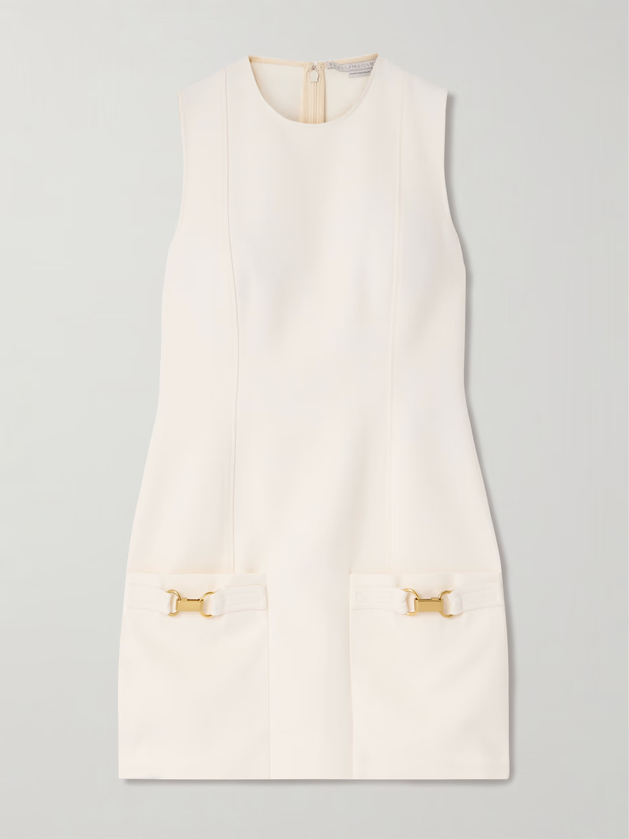 Stella McCartney - Embellished Wool-blend Drill Mini Dress - Ivory | NET-A-PORTER (US)