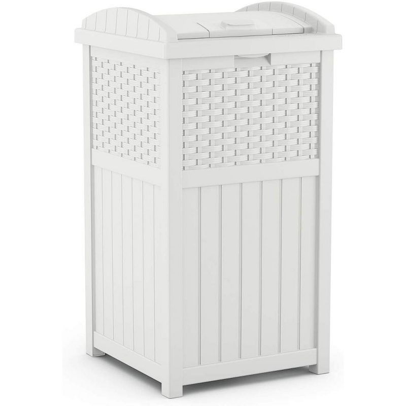 Suncast GHW1732WH 15.75" x 16" x 31.6" Trashcan Hideaway Outdoor Commercial 33 Gallon 31.6" Resin... | Target