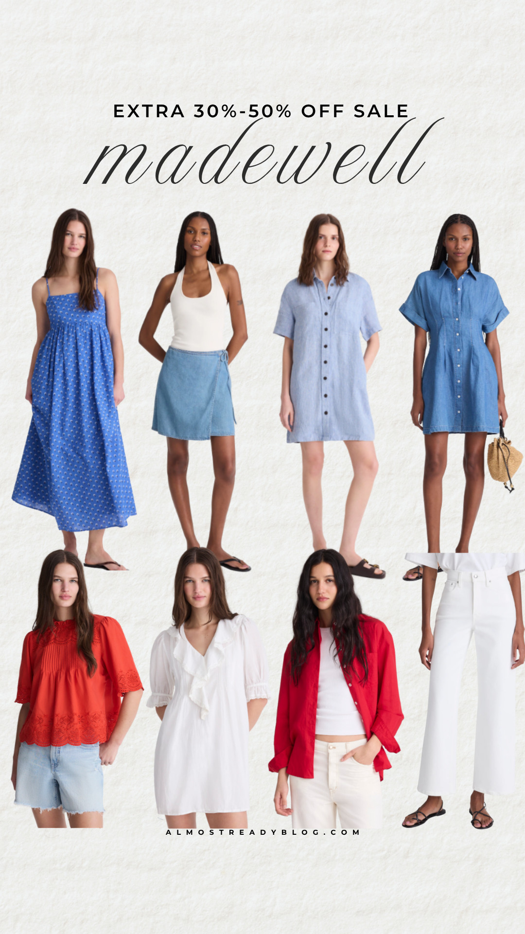 Madewell 30%-50% off sale code EXTRAEXTRA.
summer denim dress, casual summer outfit, red white outfit, summer style, vacation ready look, white summer dress, denim mini dress, summer brunch outfit, coastal casual style

#LTKSaleAlert