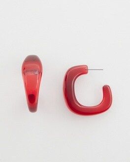 No Droop™ Red Lucite Square Hoops | Chico's