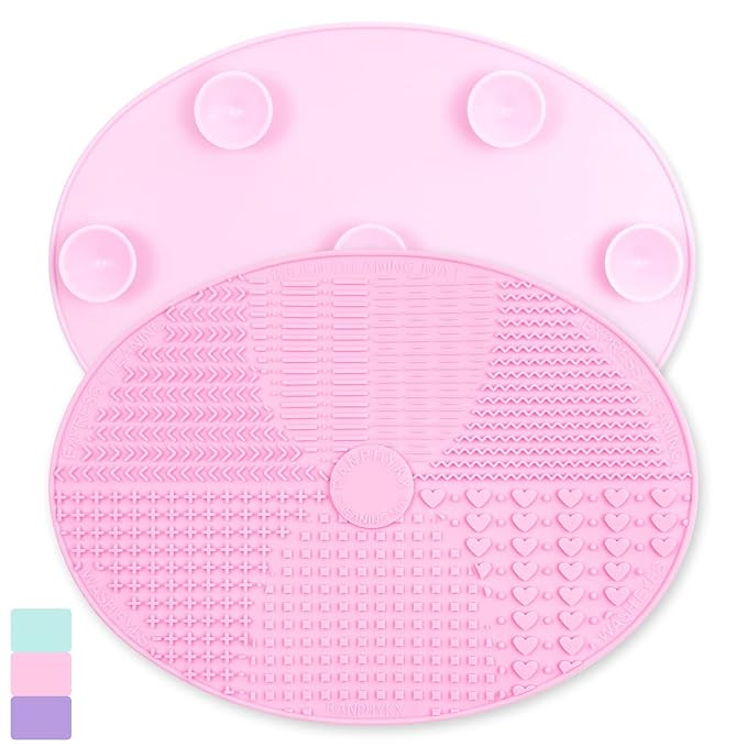 Makeup Brush Cleaner Mat Silicone Brush Cleaning Mat Big Size Make Up Brush Clean Pad with Suctio... | Amazon (US)