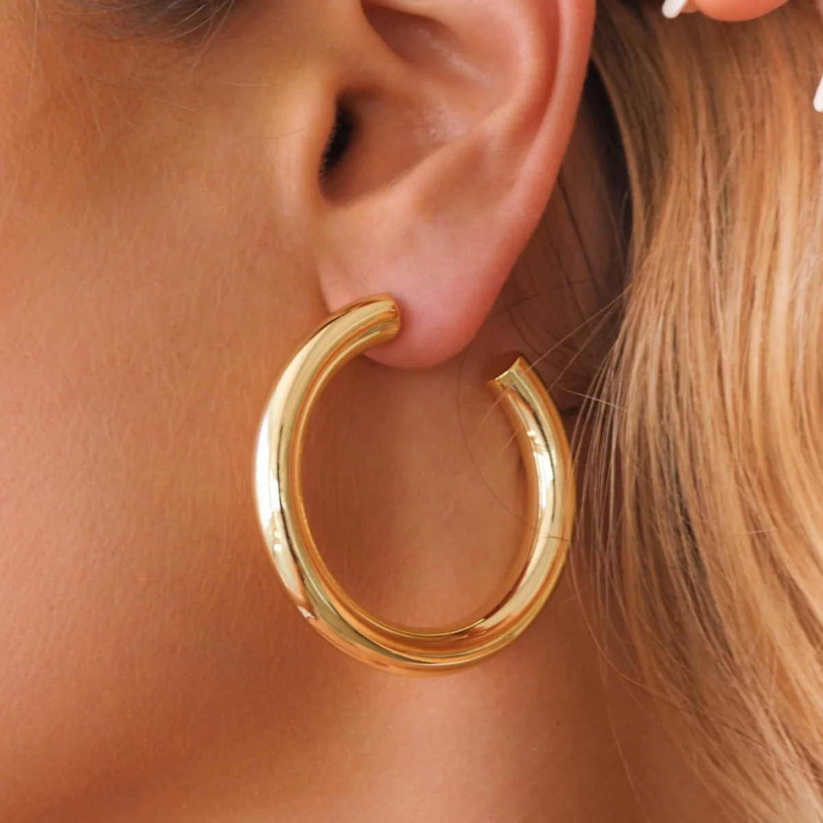 Chunky Gold Hoops | Large | JacqMaria Jewelry