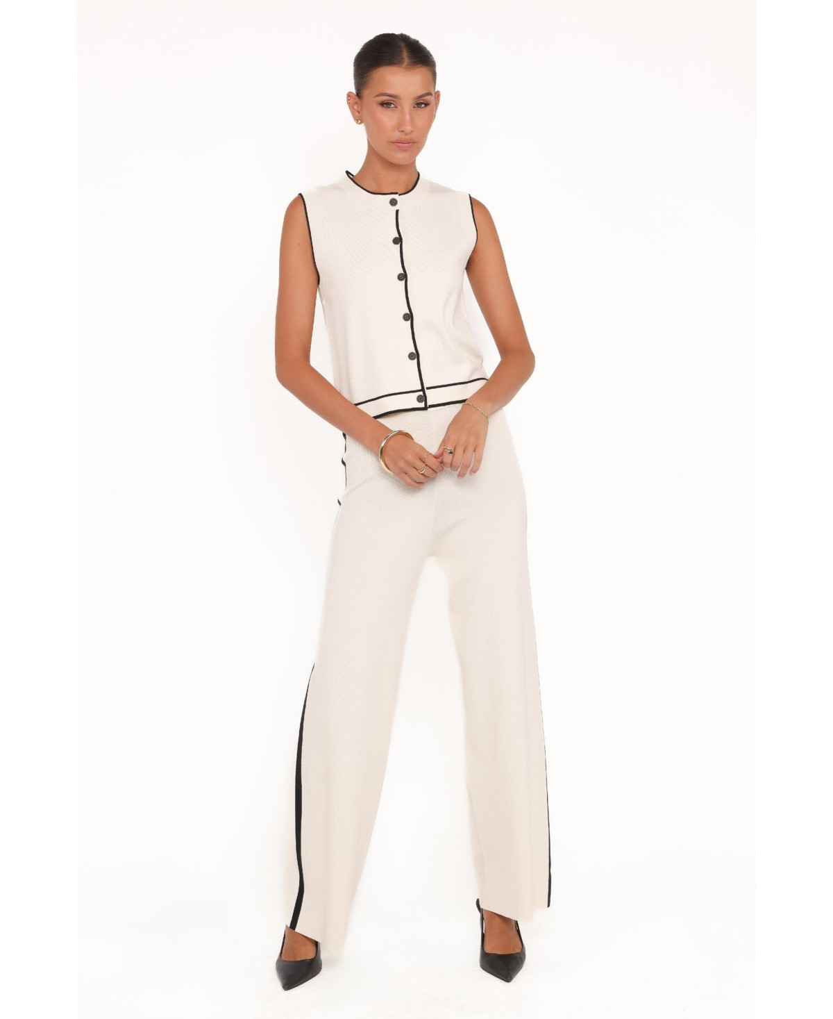 Petal and Pup Women's Jules Knitted Pant Set - White - White | Macy's