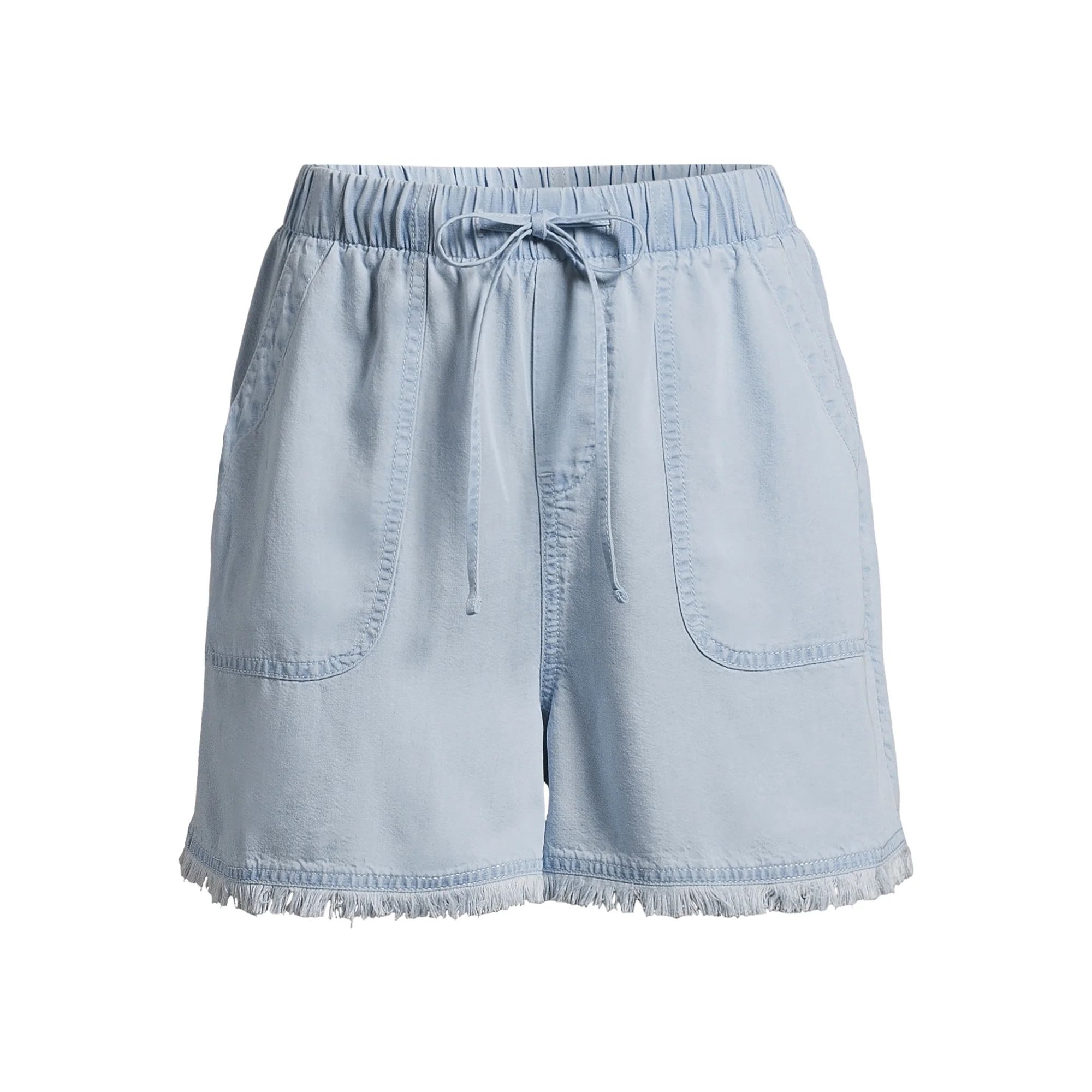 Time and Tru Women's Fray Hem Shorts, 3.5" Inseam, Sizes XS-XXXL | Walmart (US)