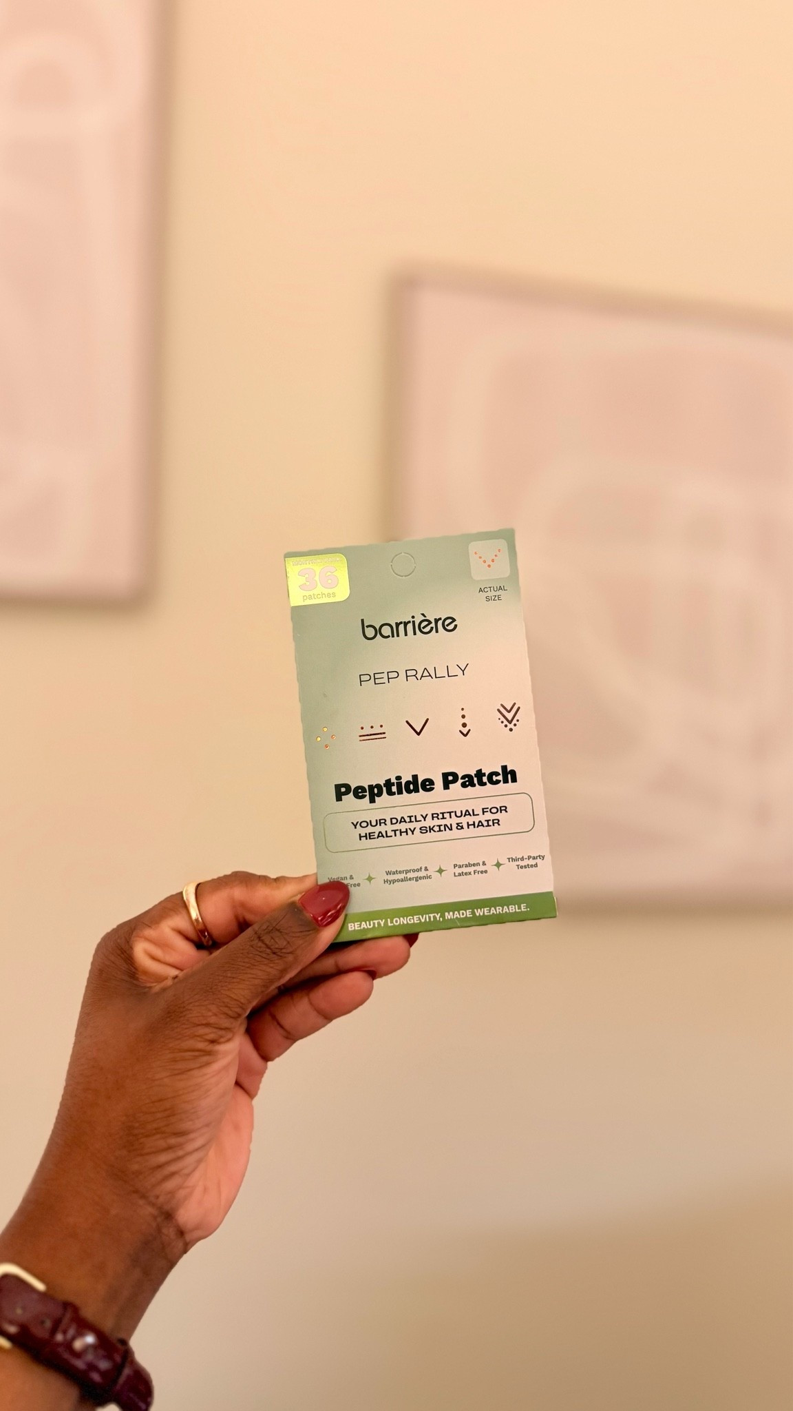 🆕 from Barrière - Pep Rally Peptide patch is here! 🙌🏽

• Supports firmer, smoother-looking skin
• Supports a healthy-looking scalp & hair follicles
• Supports stronger-looking, fuller-looking hair

Waterproof & Hypoallergenic / Wear your vitamins! 💁🏽‍♀️