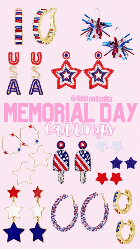 The CUTEST earrings for memorial day and just showing off your American pride!! ❤️🤍💙

#LTKFestival #LTKStyleTip #LTKSeasonal