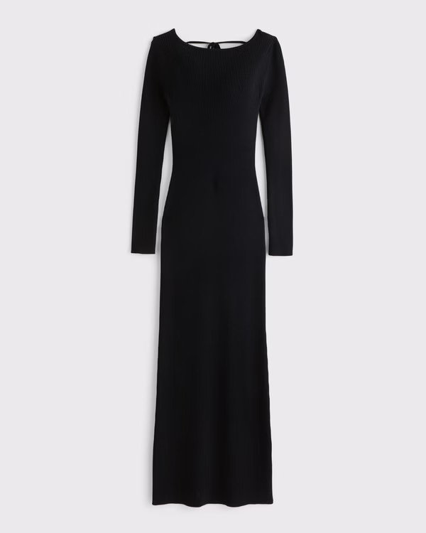 Women's Long-Sleeve Backless Maxi Sweater Dress | Women's Clearance | Abercrombie.com | Abercrombie & Fitch (US)