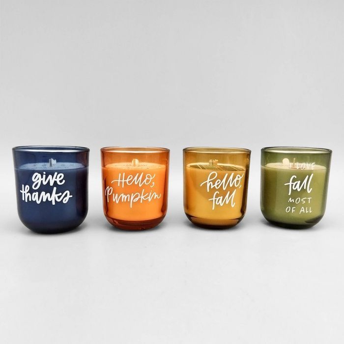 4ct Harvest Glass Candles - Bullseye&#39;s Playground&#8482; | Target