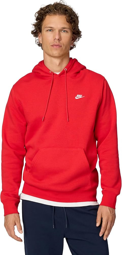 Nike Men's Club Pullover Fleece Hoodie, University Red/University Red/White, Medium at Amazon Men... | Amazon (US)