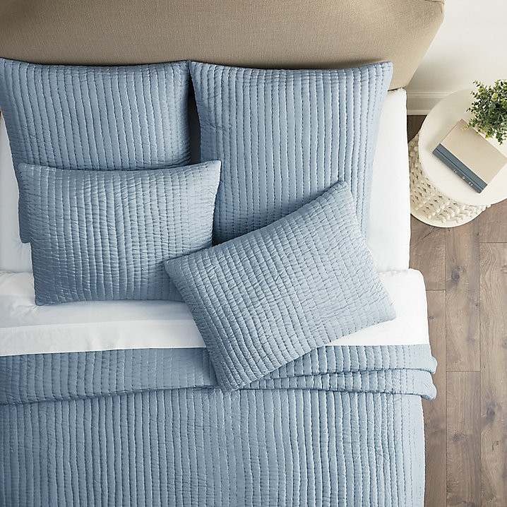 Nelle Channel Stitched Silk Bedding | Ballard Designs, Inc.