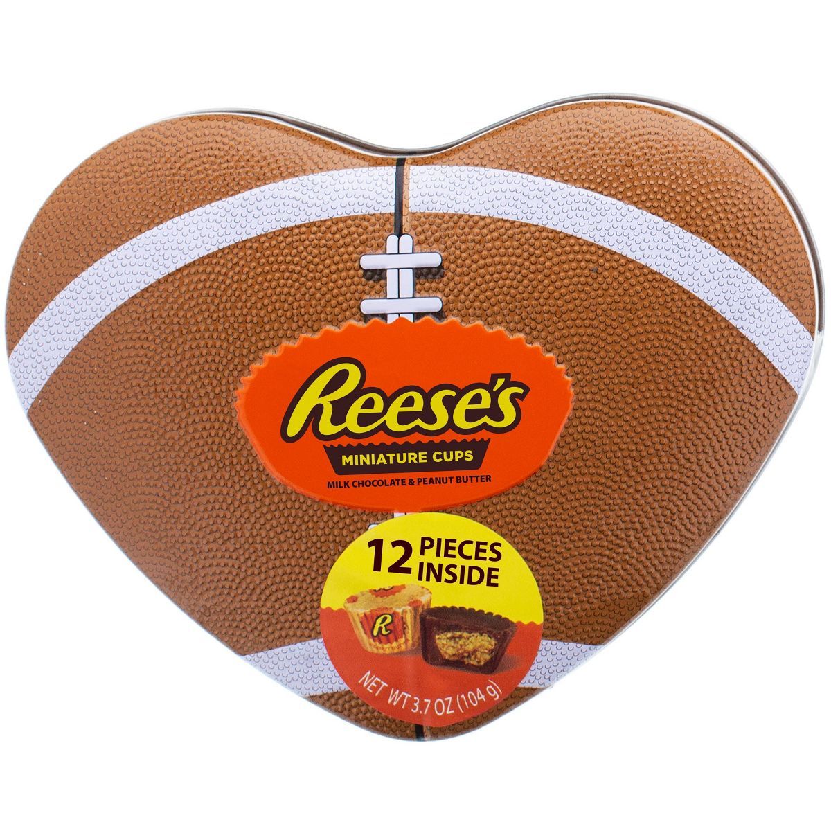 Reese's Valentine's Football Heart Tin with Reese's Miniatures - 3.7oz | Target