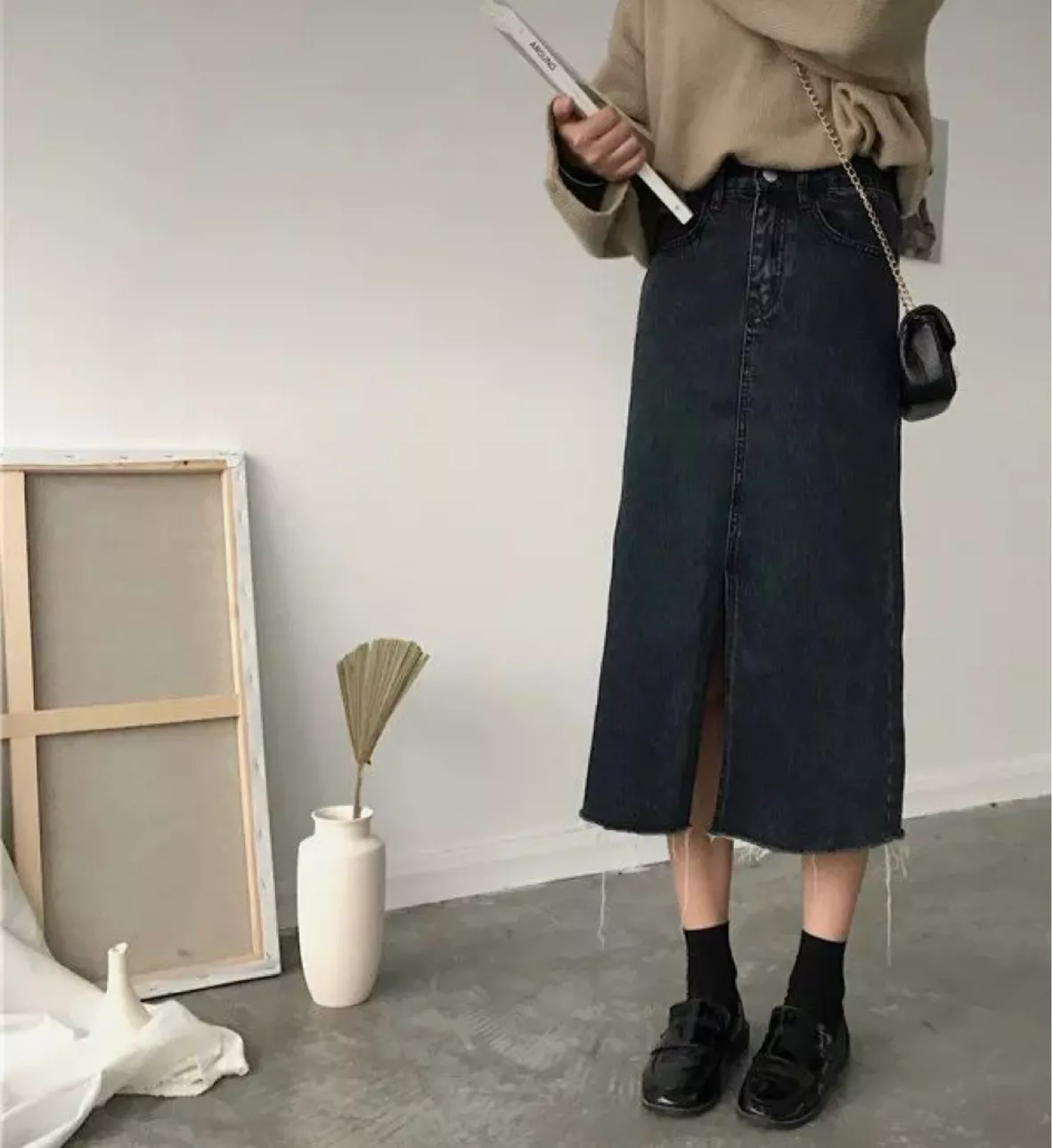 Long denim comfortable skirt curated on LTK