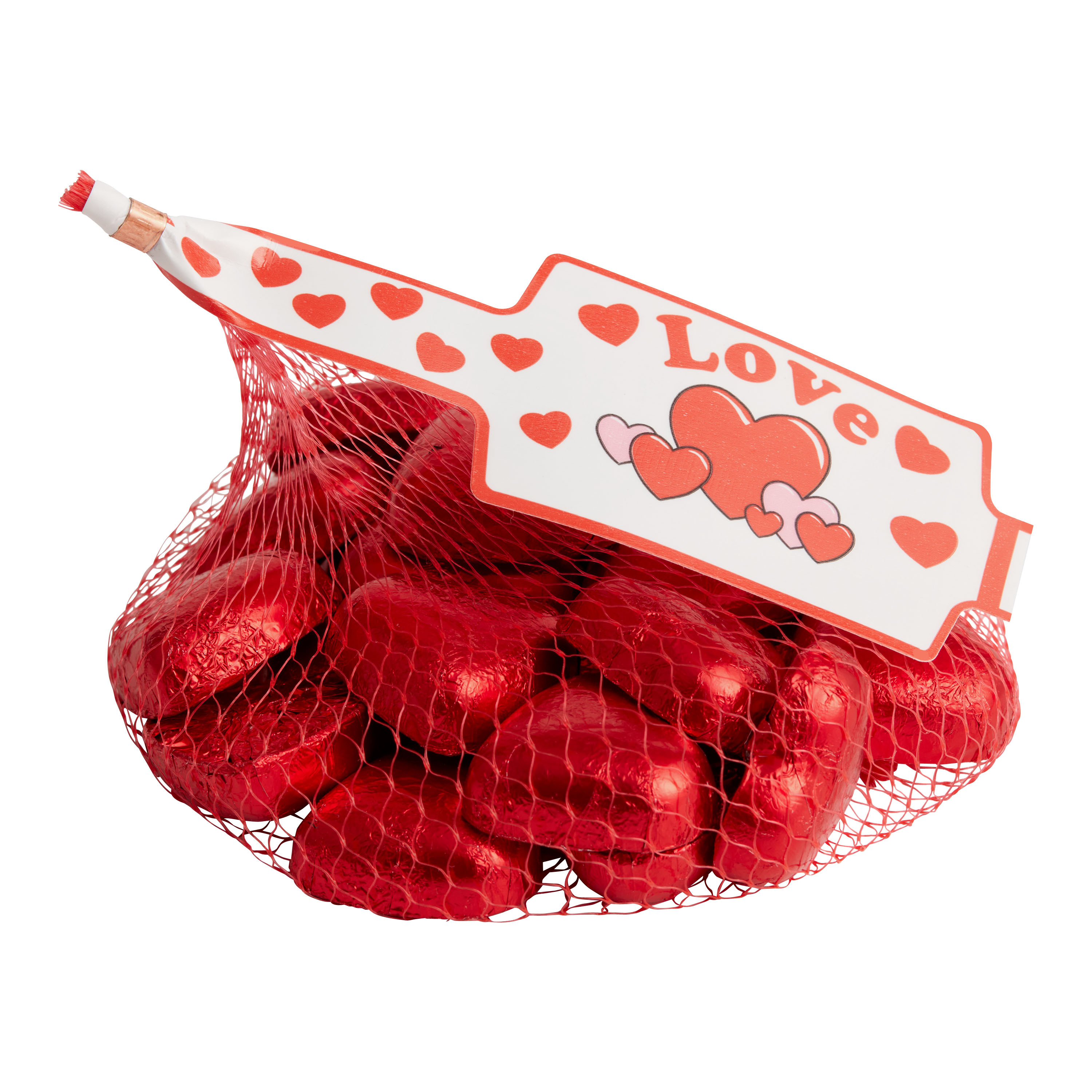 Laica Milk Chocolate Hearts in Mesh Bag | World Market