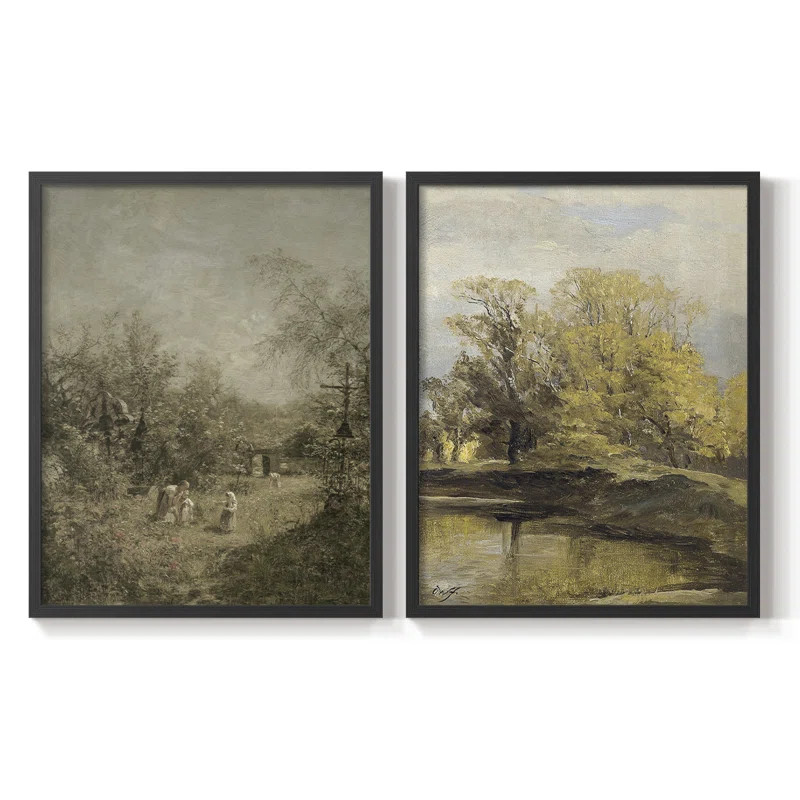 Vintage  Landscape XXIX  -Framed Giclee Print - Set of 2 (Set of 2) | Wayfair North America