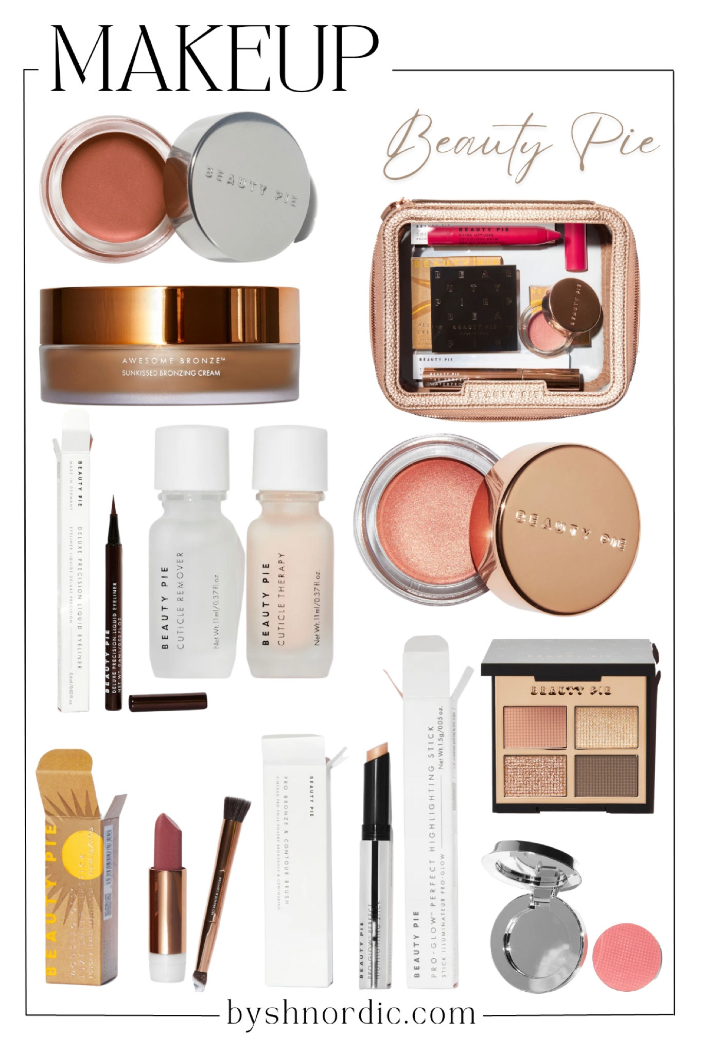 Check out these makeup must haves from Beauty Pie: bronzing cream, highlighting stick, liquid eyeliner, eyeshadow and more! #makeupessentials #selfcare #beautyfinds #cleanbeauty

#LTKFind #LTKU #LTKbeauty
