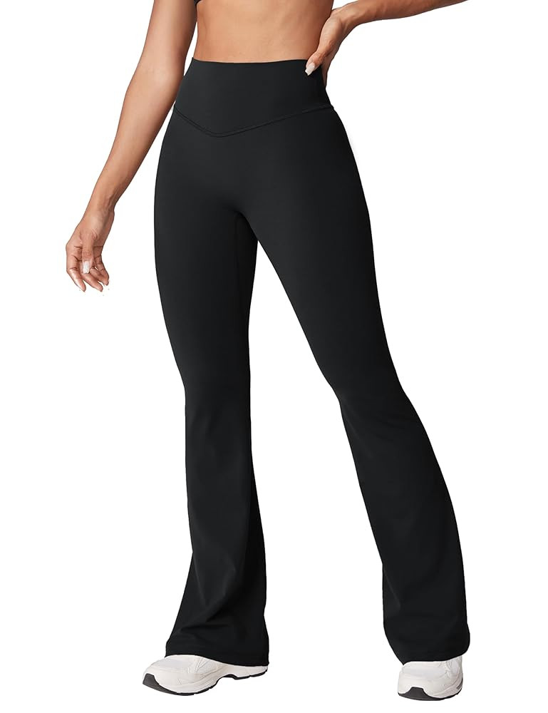 Hugcurve No Front Seam High Waisted Flare Leggings for Women Bootcut Yoga Pants Buttery Soft - 29... | Amazon (US)