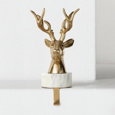 Stocking Holder Brass Marble Deer - Wondershop&#8482; | Target
