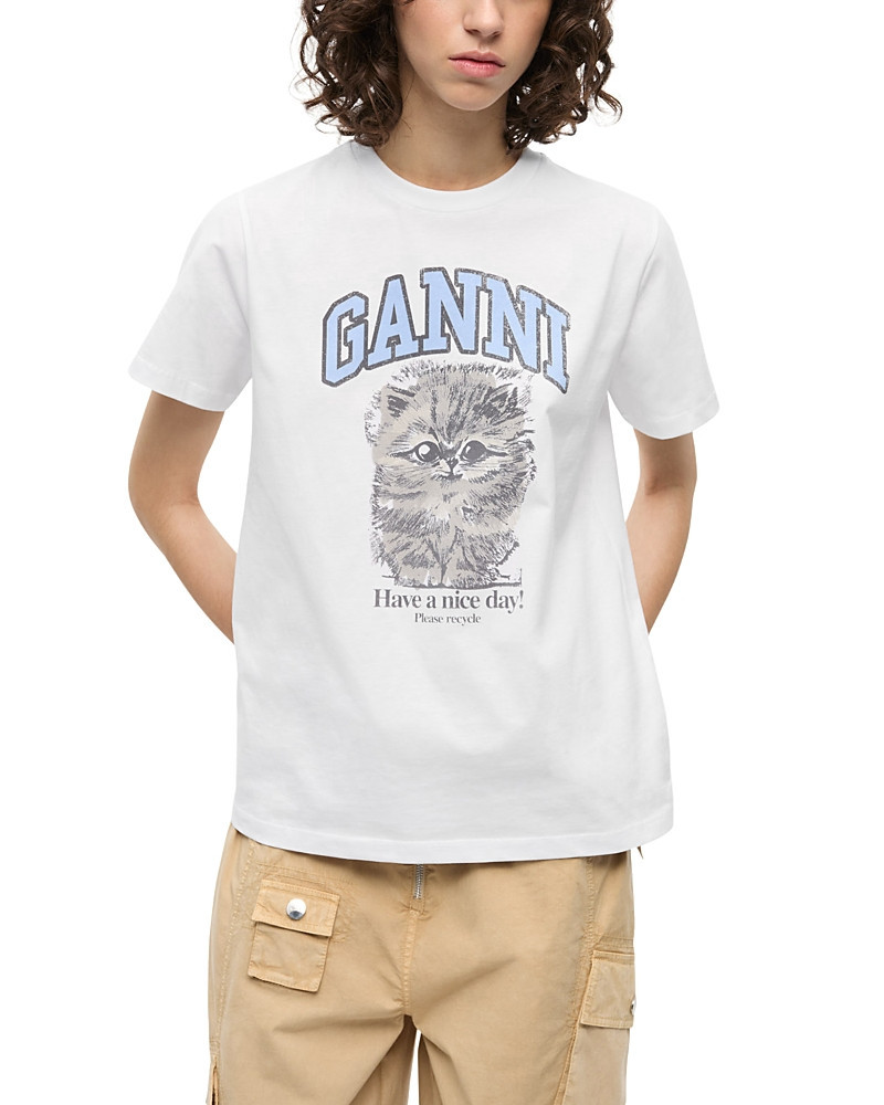 Ganni Relaxed Jersey Kitty Graphic Tee | Bloomingdale's (AU)