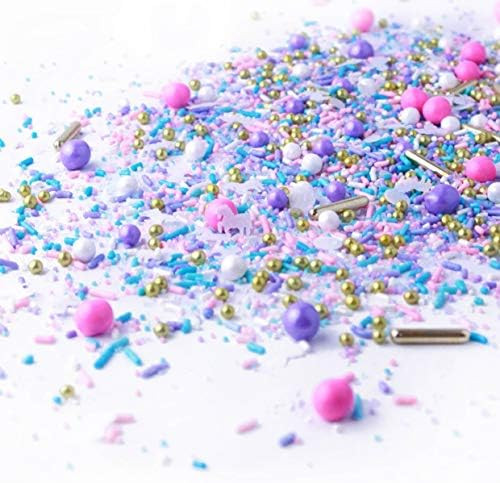 Unicorn Sprinkles Mix| Pastel Pink Purple Blue White Gold Dragees Ladies Colorful Candy Sprinkles... | Amazon (US)