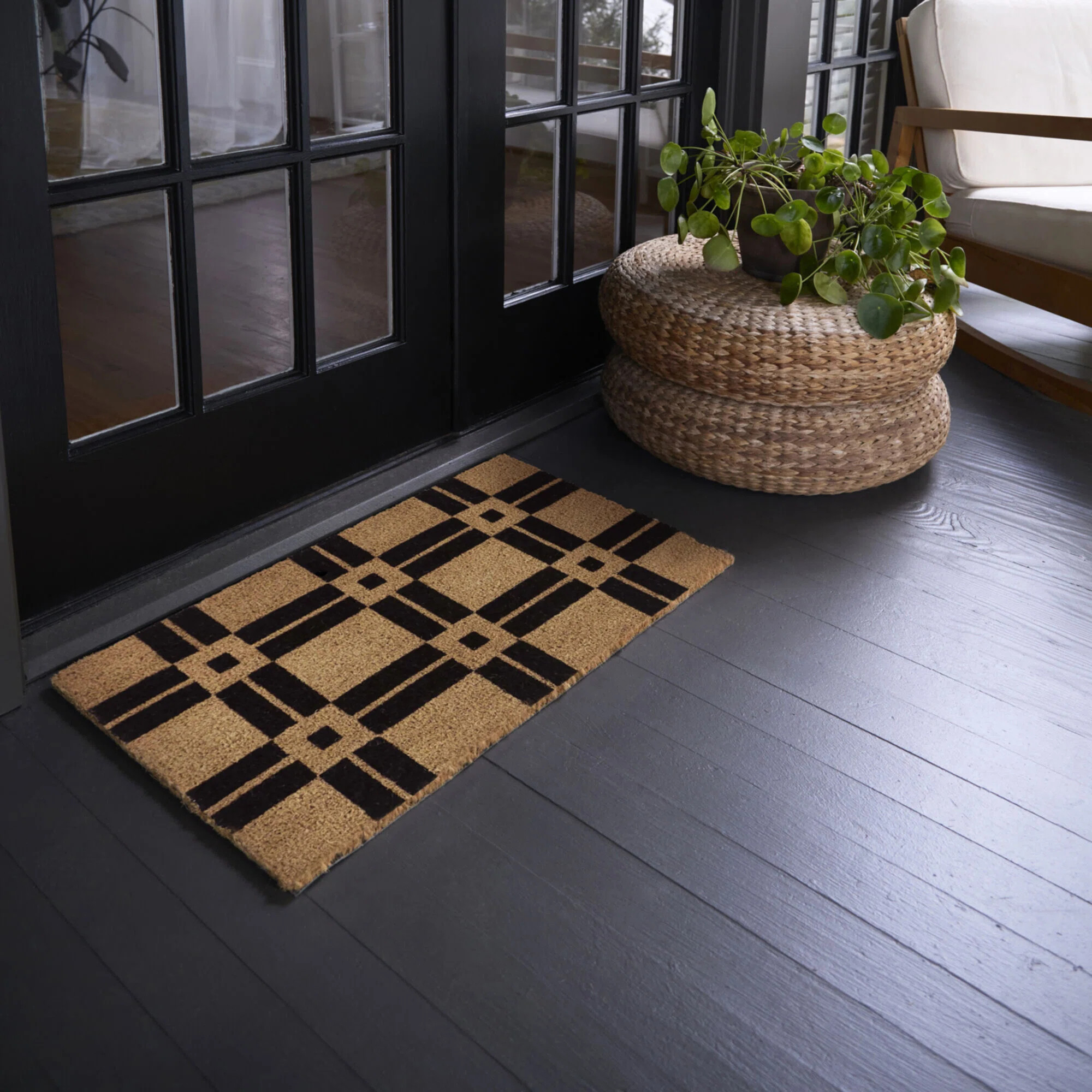 Classic Geo Black Transitional Doormat | Wayfair North America