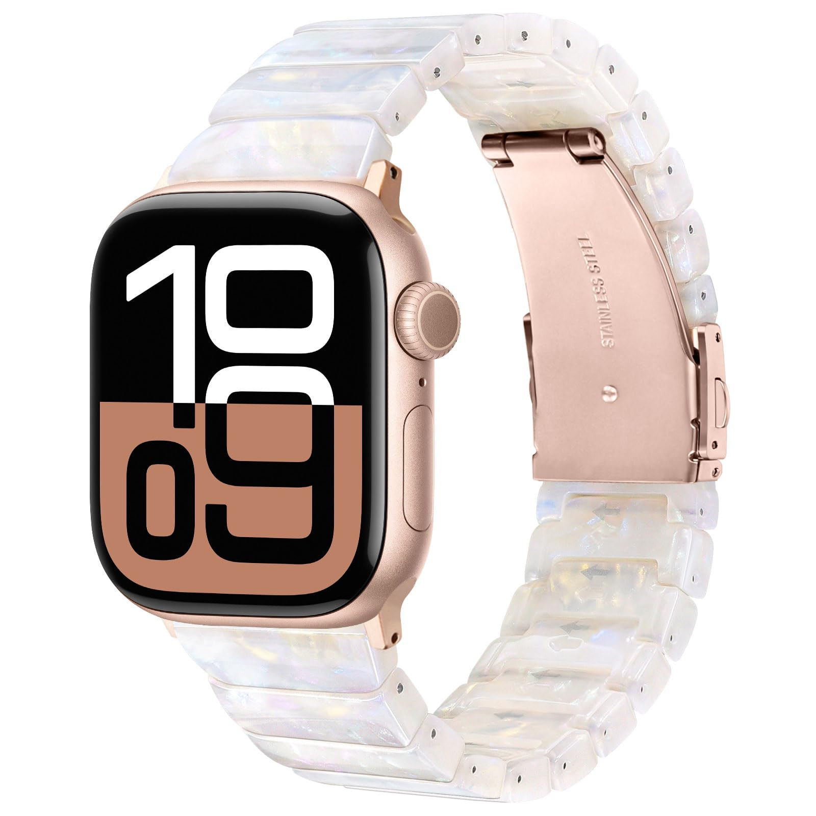 V-MORO Resin Band Compatible with Apple Watch Series 7/8/9/10 46mm/45mm/44mm/42mm Fashion Strap f... | Amazon (US)