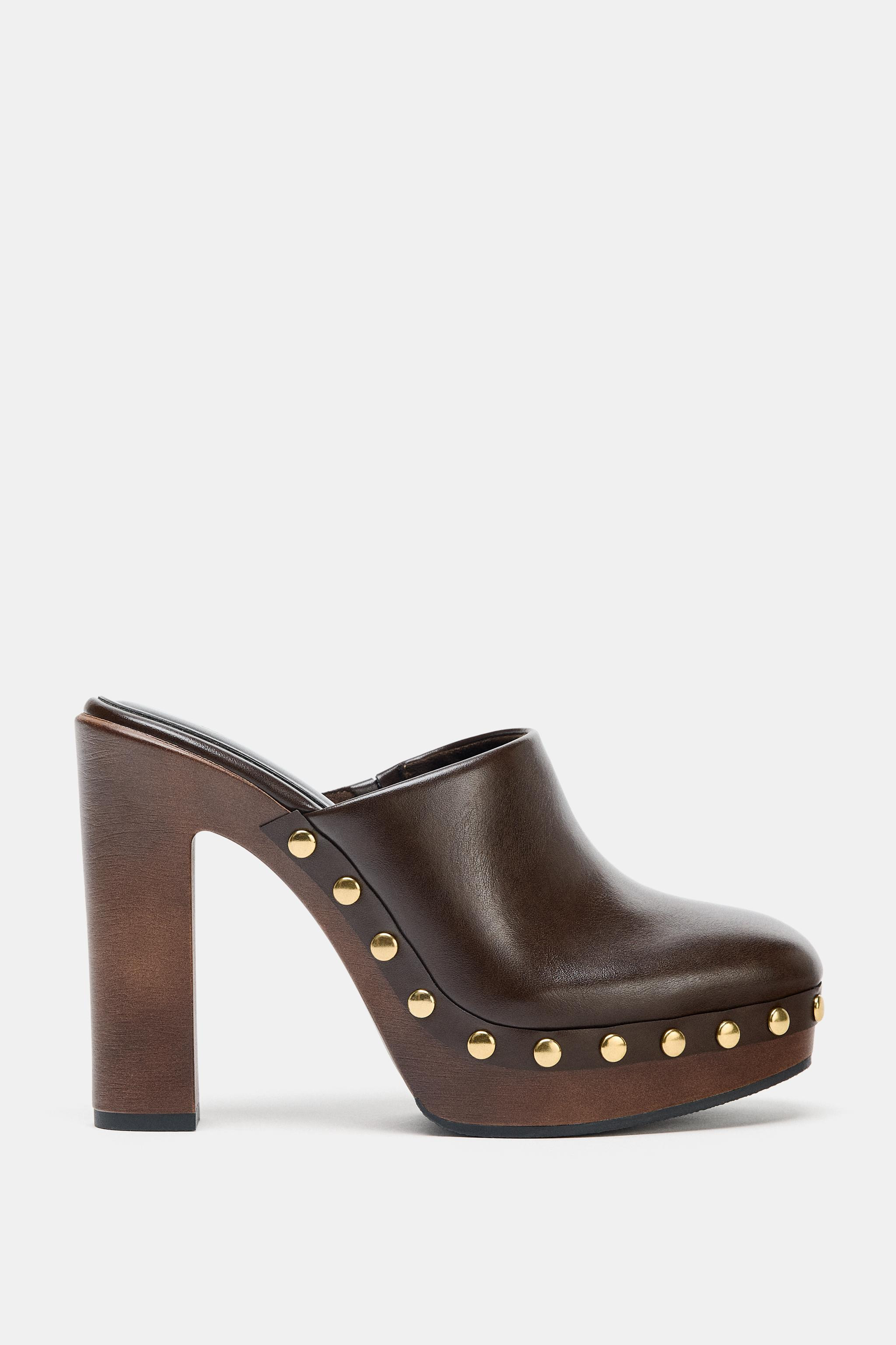 STUDDED HIGH HEEL CLOGS | Zara DE