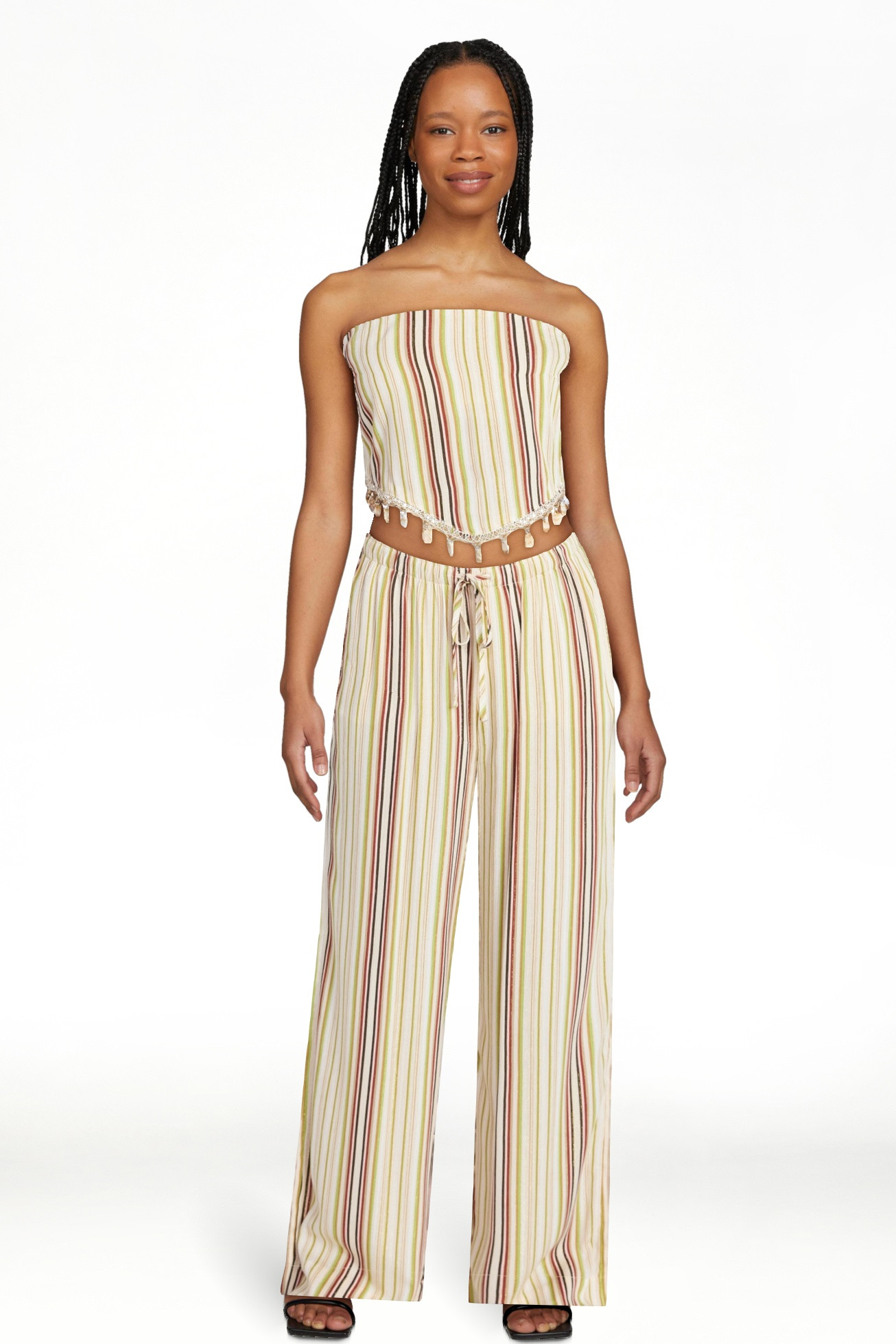 No Boundaries Scarf Top and Beach Pants Set, 2-Piece, Women's XXS-XXL | Walmart (US)