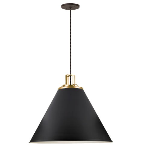 Butte 24"" Cone Aged Brass Pendant | Rejuvenation