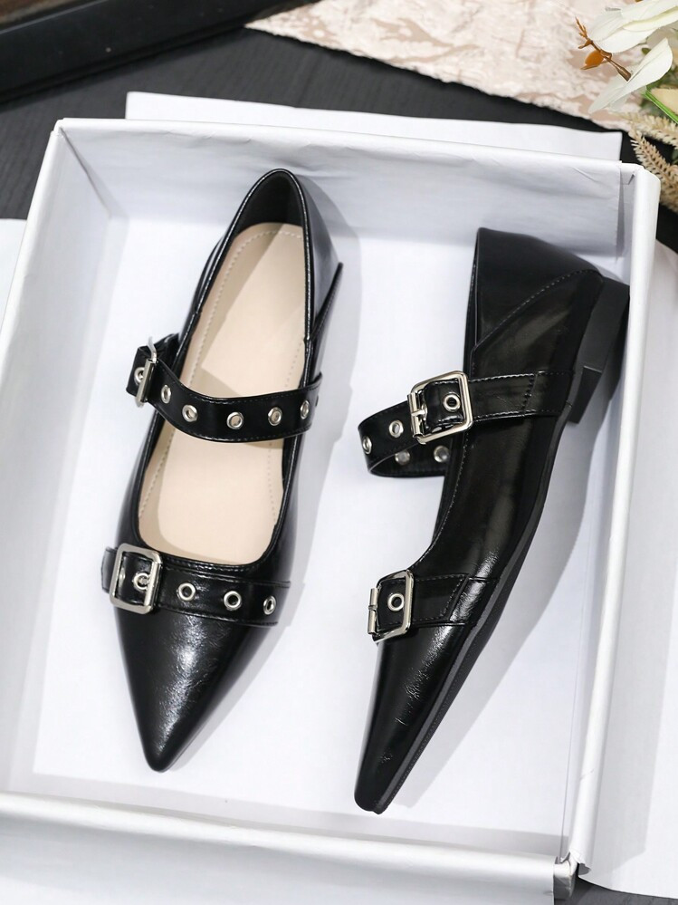 Women's Pointed Toe Flats Slip-On Shoes, Red, Burgundy, Wine Red, New For Autumn/Winter 2024, Casual Loafers, Soft Sole, British Style, Plus Size 41-43 | SHEIN