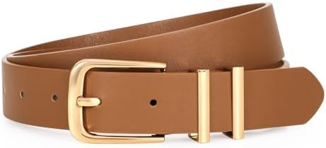 VONMELLI Women's Soft Faux Leather Belt for Jeans Pants Dress Fashion Ladies Waist Belt with Gold... | Amazon (US)