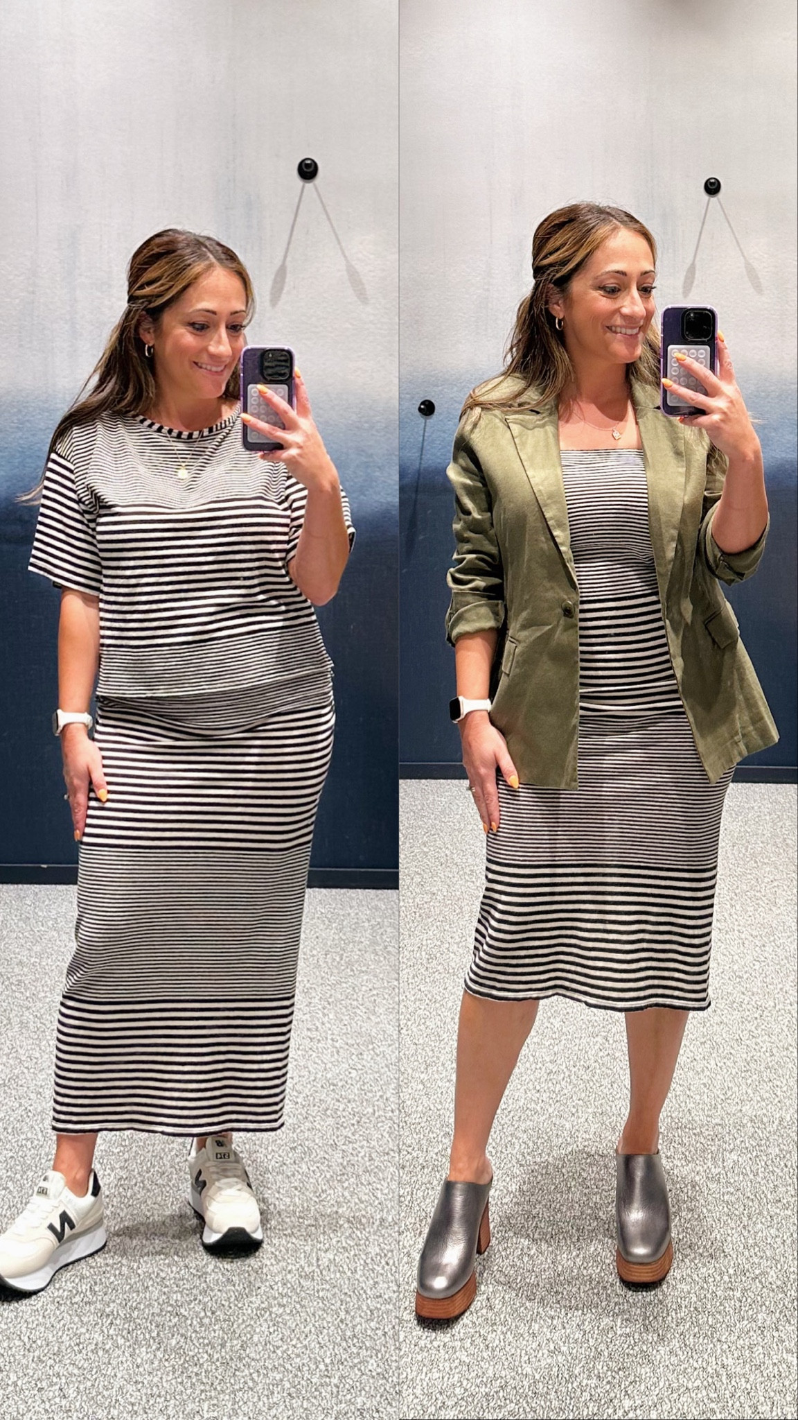 Wearing size Small in skirt set top and bottom. 
Also wearing Small in Linen blazer!

If you’re looking to get away from your old Green jackets from 10 years ago, this olive linen blazer is a great option! 

#LTKFindsUnder100 #LTKStyleTip #LTKOver40