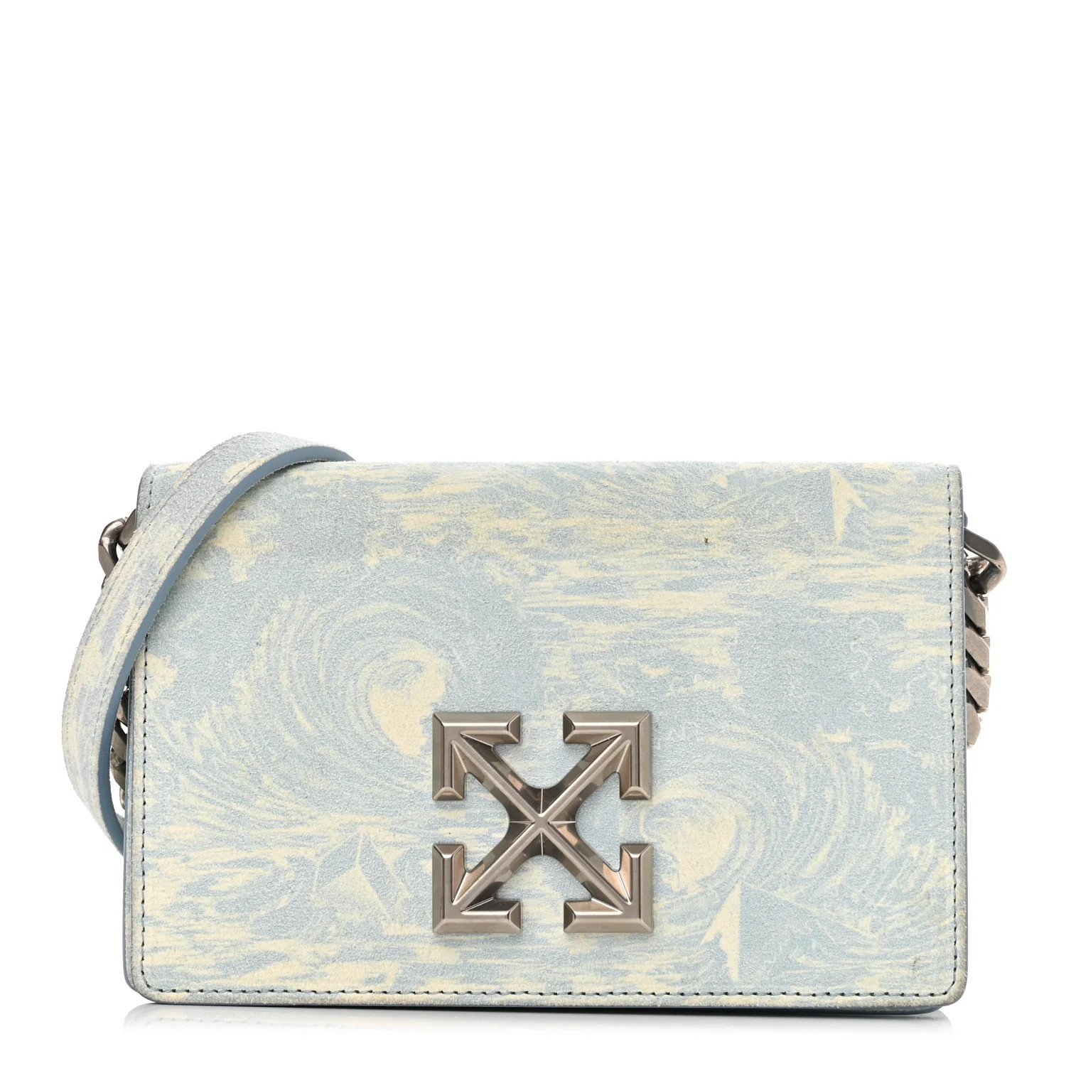 Suede Jitney 0.5 Waves Crossbody Bag Light Blue | FASHIONPHILE (US)