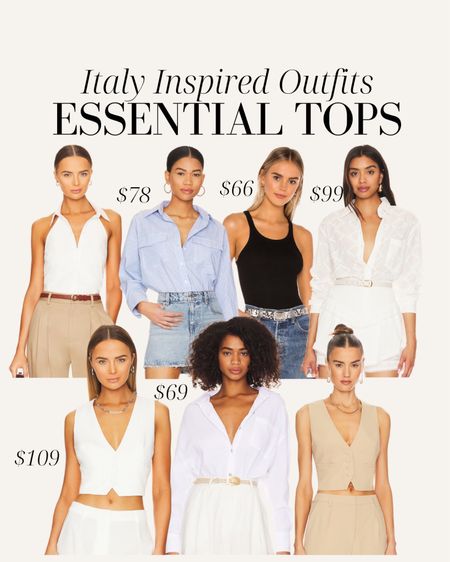 Italy inspired tops, tops under $100, summer tops, vacation tops, neutral tops, neutral outfits, outfit essentials, basics, Europe outfit 

#LTKtravel #LTKunder100 #LTKstyletip
