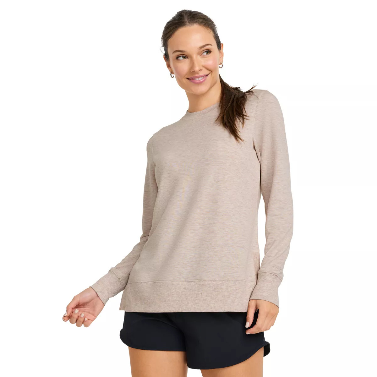 Jockey Women's French Terry Sweatshirt L Oatmeal Heather | Target