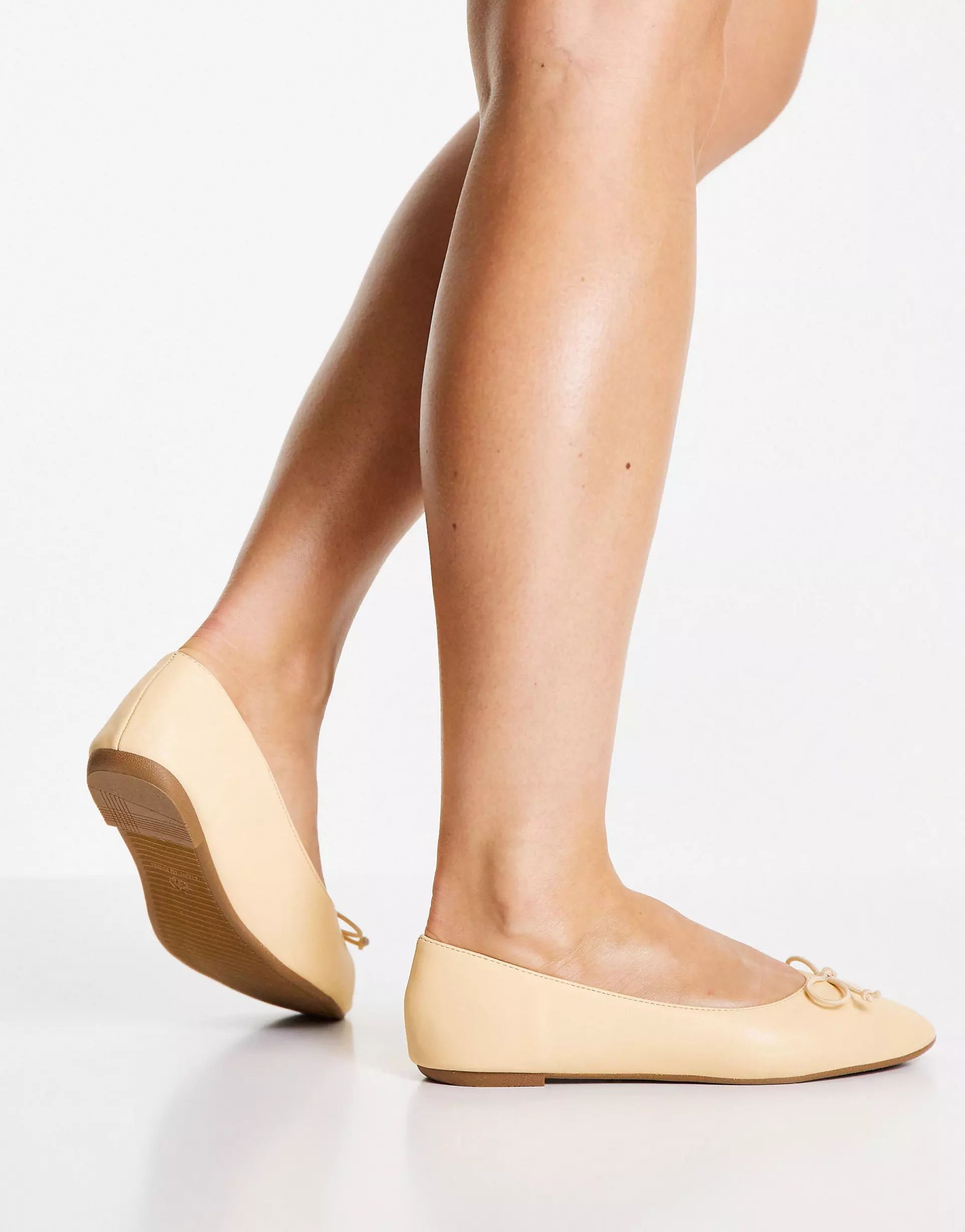 Truffle Collection easy ballet flats in yellow | ASOS (Global)