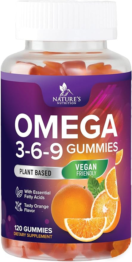 Omega 3 6 9 Gummies - Vegan Omega 3 Supplement Gummy - Essential Fatty Acids Oil 369 Complex Hear... | Amazon (US)