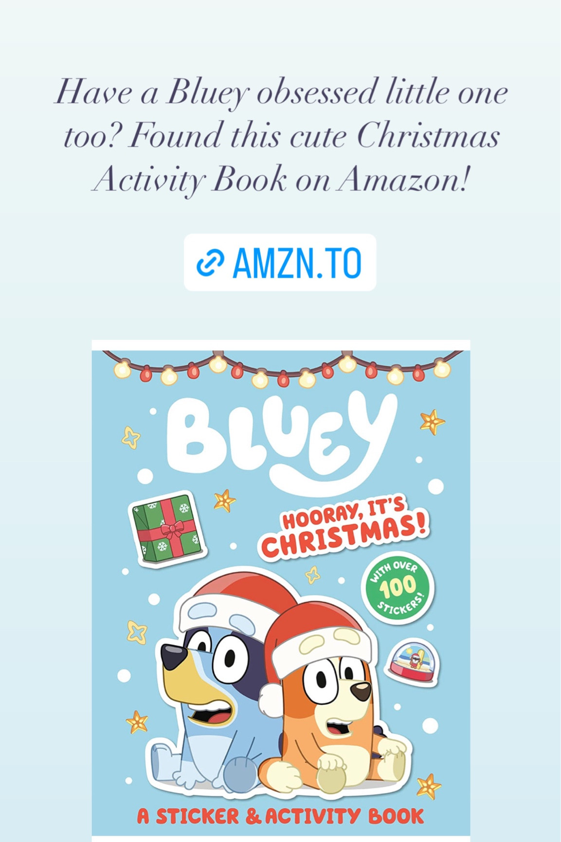 Bluey: Hooray, It's Christmas!: A Sticker & Activity Book

#LTKHoliday #LTKkids #LTKGiftGuide