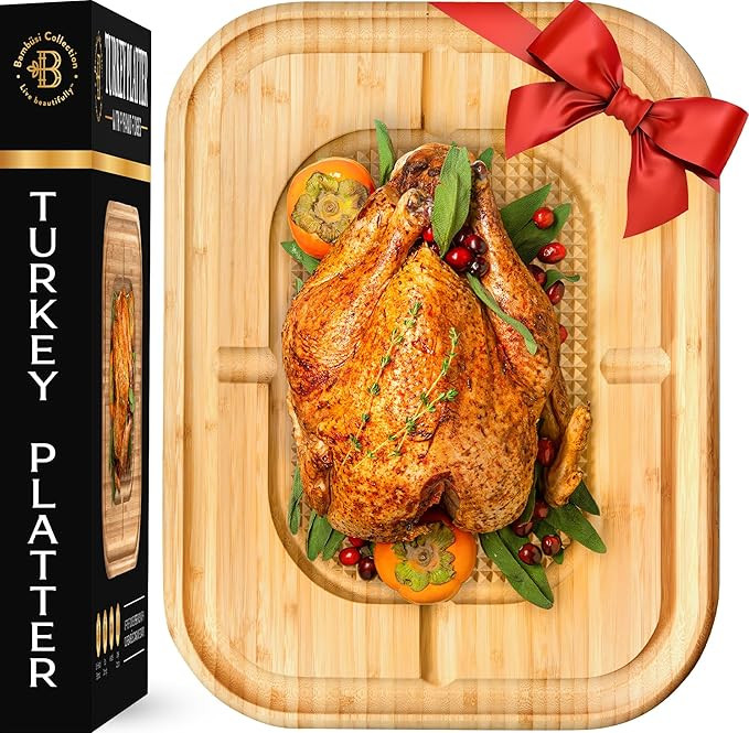 Cutting Board for Meat - Turkey Platter for Thanksgiving | Large Carving Board with Juice Groove,... | Amazon (US)