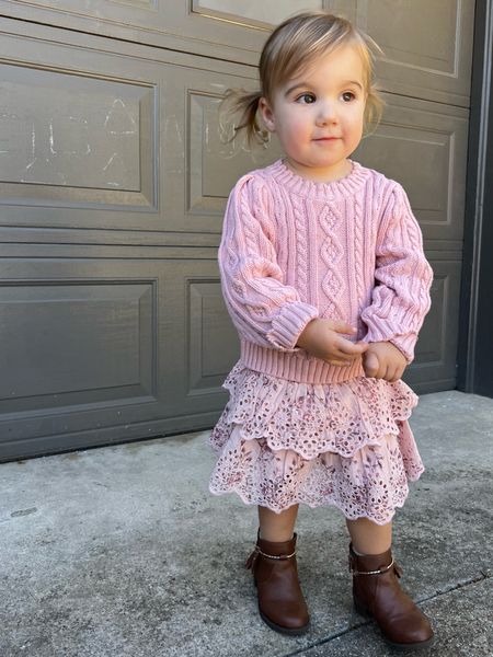 Charlotte’s outfit linked! Wearing 2T in clothes. Boots were hand me down from my niece but linked similar from same brand here

#LTKbaby #LTKkids