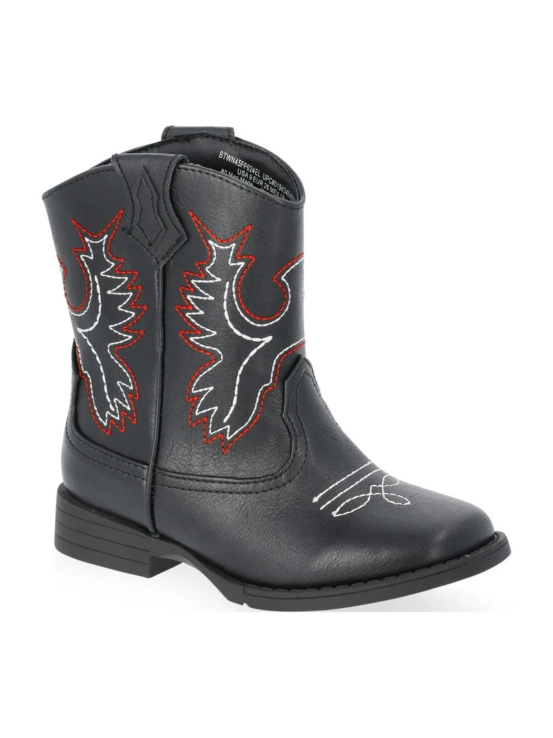 Wonder Nation Toddler & Boys Faux Leather Western Boots | Walmart (US)