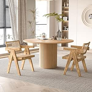 SIMTONAL Round Dining Table Modern Wood Kitchen Table 35'' Circular Tabletop for Leisure Coffee T... | Amazon (US)