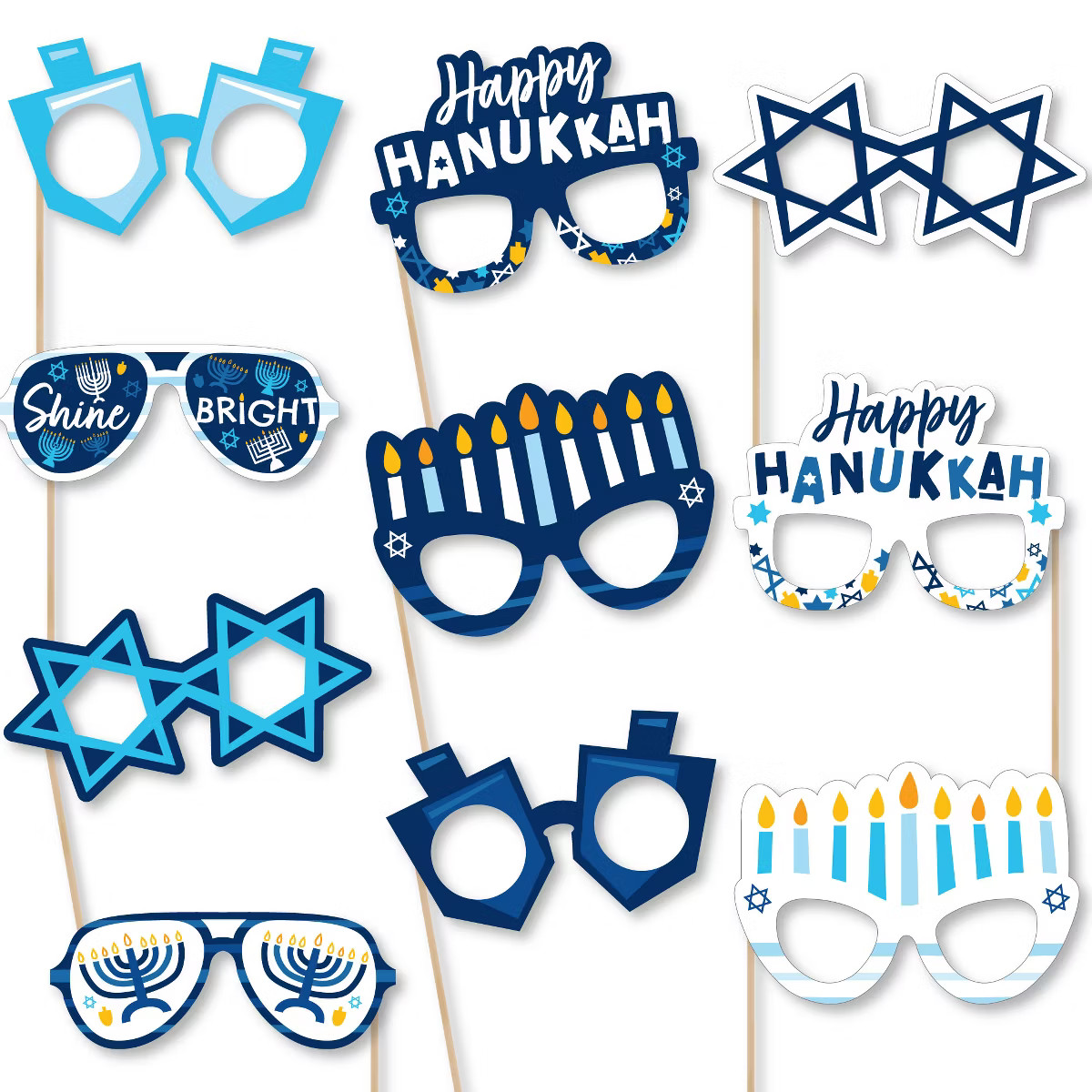Big Dot of Happiness Hanukkah Menorah Glasses - Paper Card Stock Chanukah Holiday Party Photo Boo... | Target